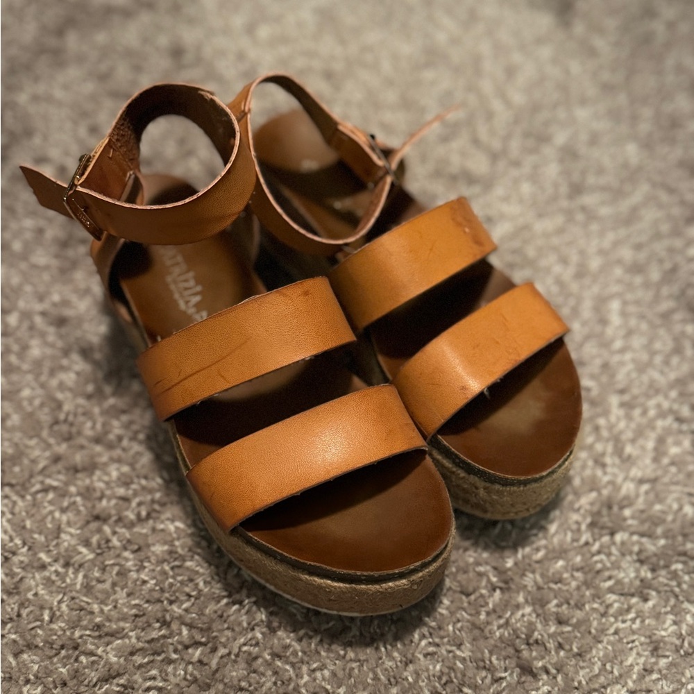 Burnt orange Strappy Platform Sandals